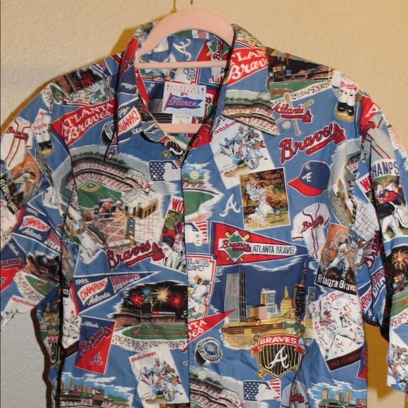 braves button down shirt